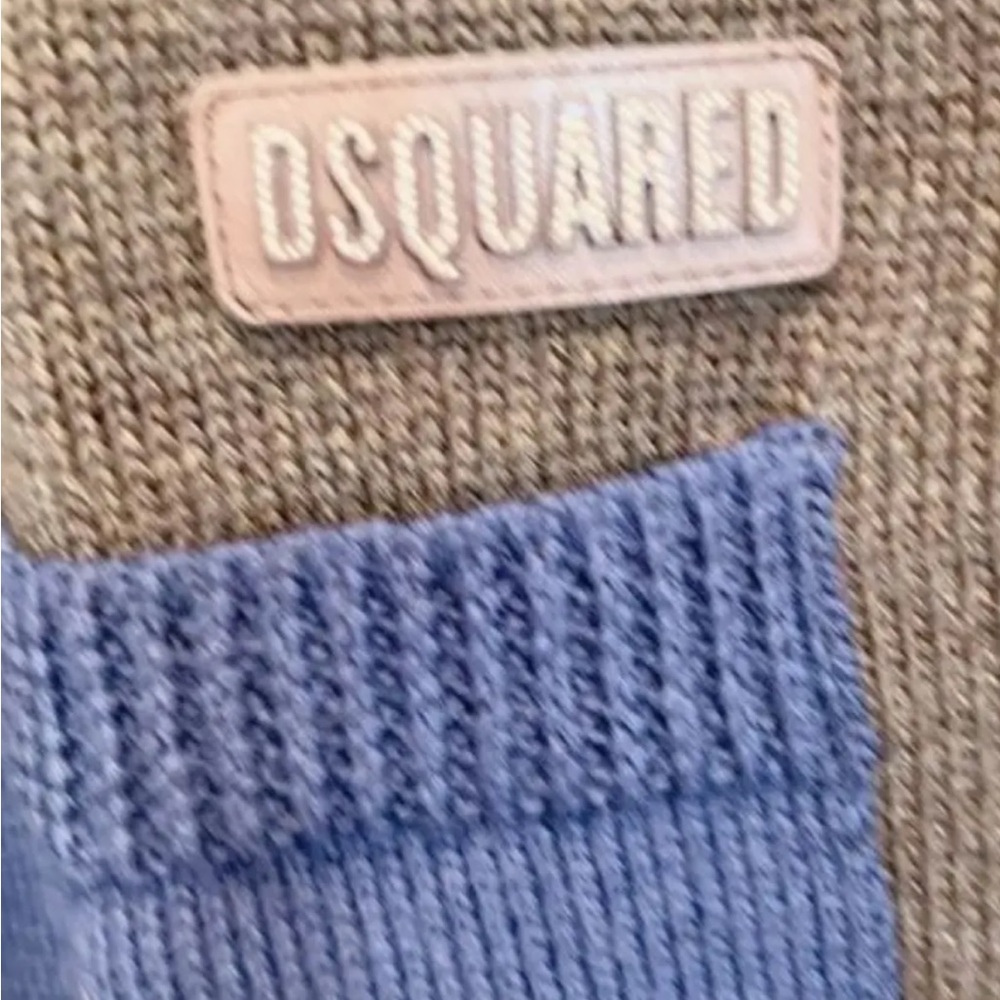 NEW DSQUARED2 Argyle Wool Brown Oversized Patchwork Cardigan Sweater Unisex RARE - Picture 5 of 9